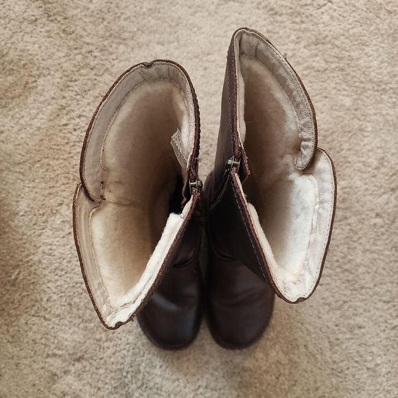 UGG Rosen Leather Riding Boots | sz 8, Espresso Brown, original box - Picture 11 of 16